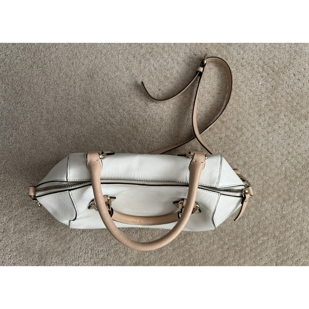 KATE SPADE Catherine Street White & Beige Shoulder Bag Satchel Purse NWOT